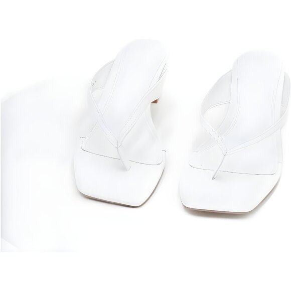 Steve Madden Ninna Blade Heel Thong Sandals White Women's US 7M - Picture 5 of 6